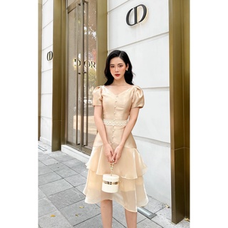 VÁY taffa phối bèo organza