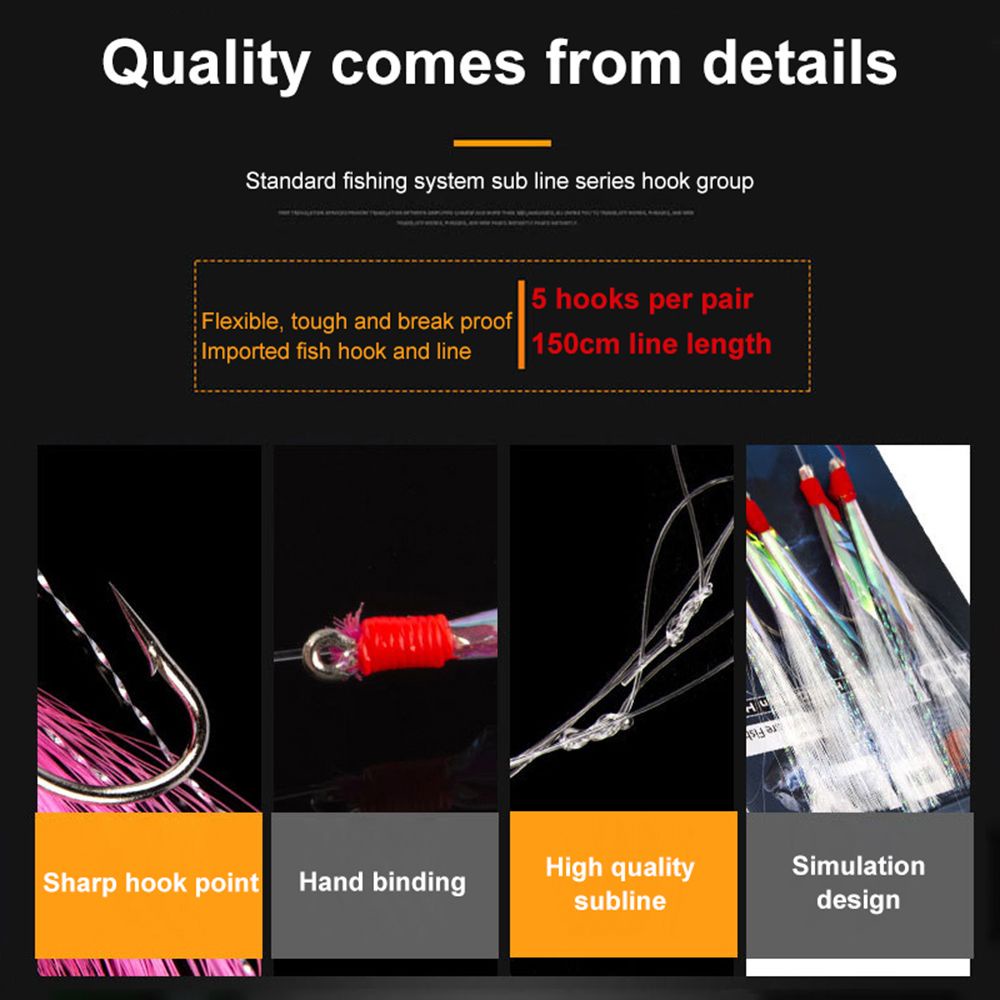 Thư 5 Cái Mới|Dây Móc Câu Cá Chất Lượng Cao|Móc Câu Cá Barbed|Lông Vũ