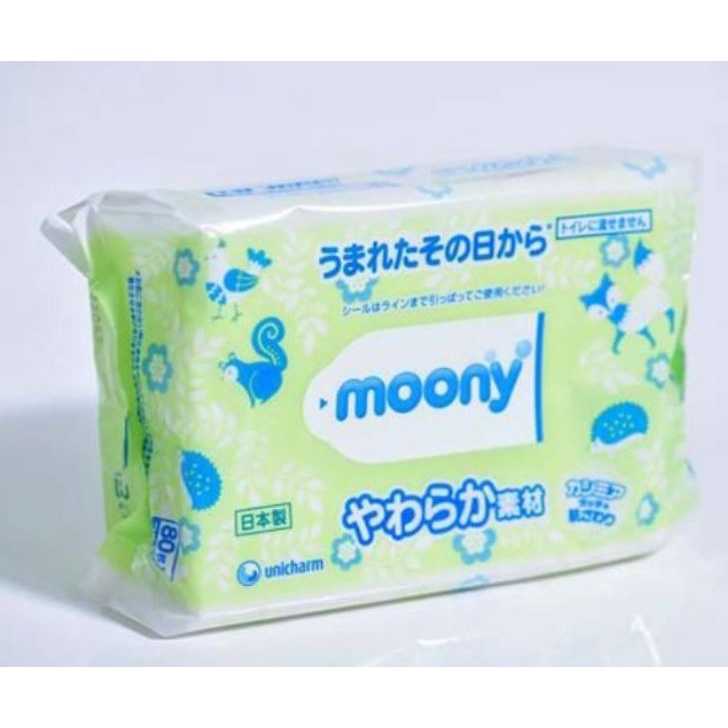 Khăn Giấy ướt Moony nội địa Nhật gói 80 tờ