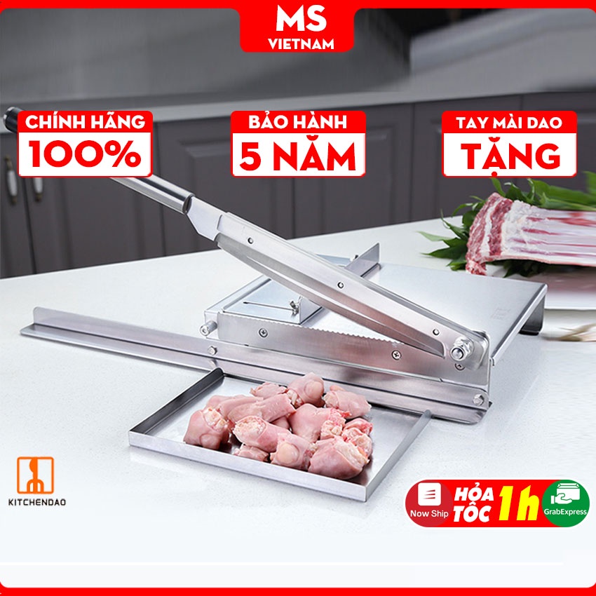 Máy Cắt Giò Heo KD0295 - Cắt Chân Giò Nhỏ, Cắt Sườn, Thịt Đông Lạnh - Inox 430 dày 1.5mm, Cán 61cm - BH 5 năm MS Vietnam