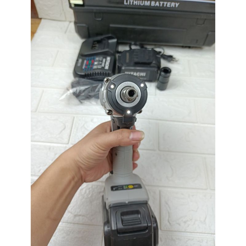 Máy Siết Bulong 20V Hitachi Hàng Không Than, 3 Đèn Led Trợ Sáng
