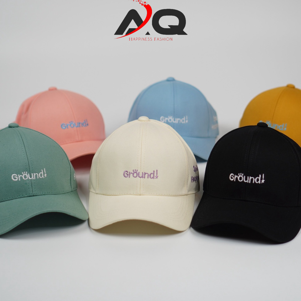 Mũ Lưỡi Trai GROUND nam nữ Nón Lưỡi Trai Phong Cách Nón Kết Form Mềm Vải Cotton 1 Lớp Hot Trend