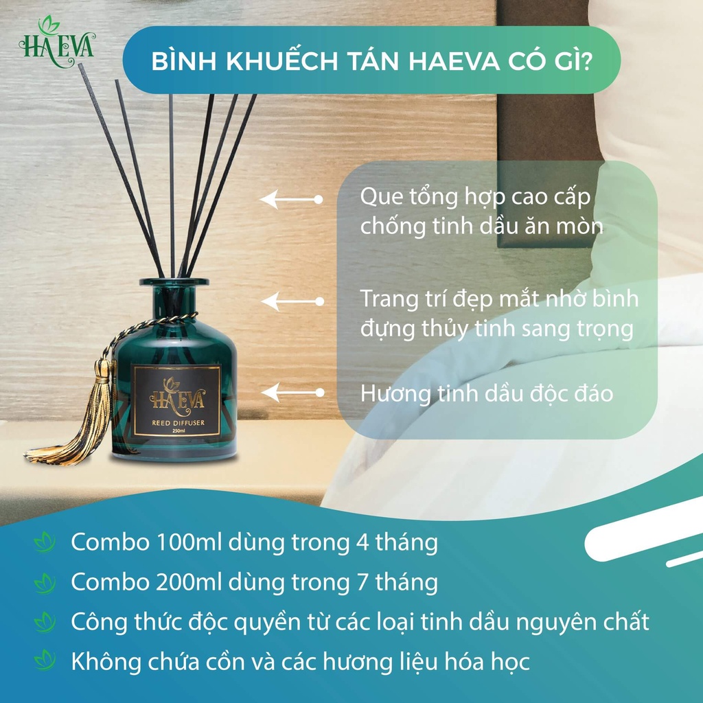 Combo Tinh Dầu Kháng Khuẩn HaEva Cao Cấp, giúp khử mùi, diệt khuẩn, đuổi muỗi, kháng khuẩn