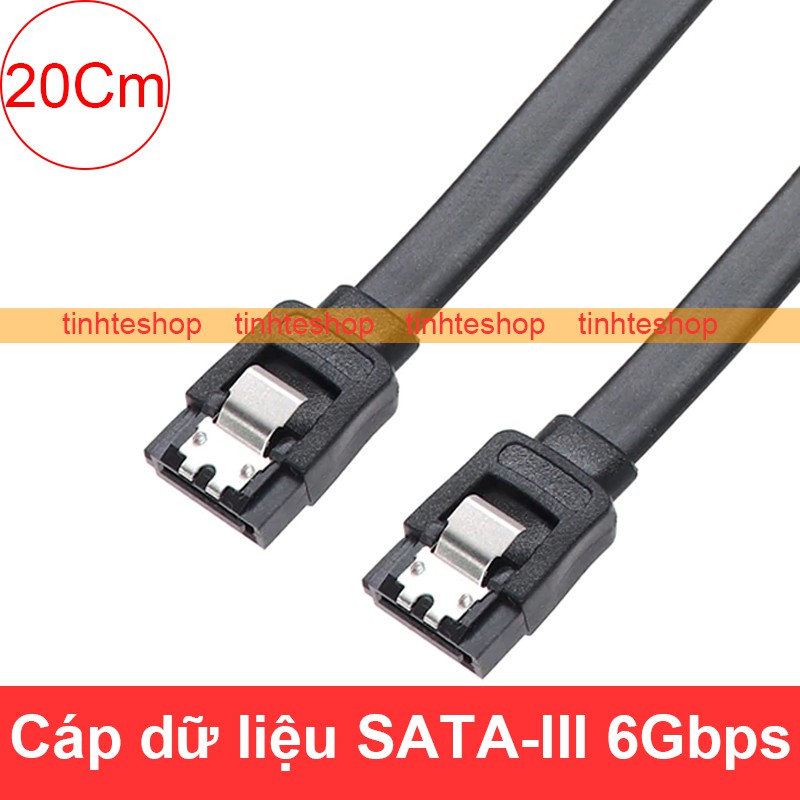 Cáp dữ liệu SATA 3 6GB - Dây SATA-III cho ổ cứng SSD ngắn 20Cm (màu đen)