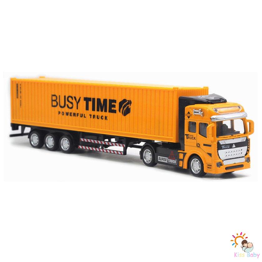 Children Car Toy 1: 48 Alloy Container Truck Toy Model Pull-Back Truck Toy