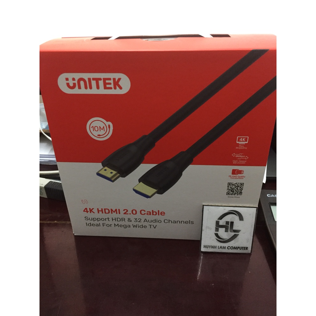 Cáp HDMI 10m Unitek C11043BK chuẩn 2.0v FullHD hỗ trợ 4K*2K - Hãng phân phối