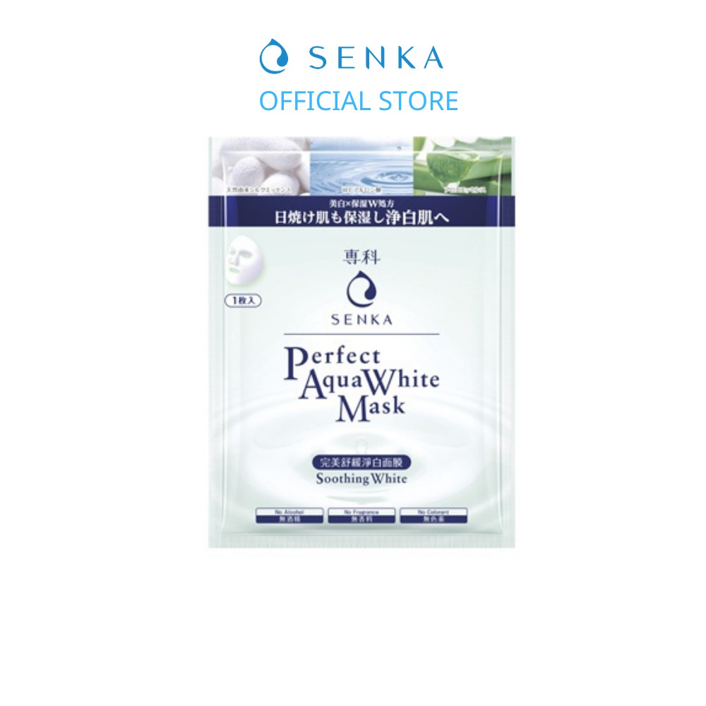 [HB Gift] [HB Gift] Mặt nạ dưỡng ẩm sáng mịn Senka Perfect Aqua Soothing White Mask/ Mask Luminous Moist 23g