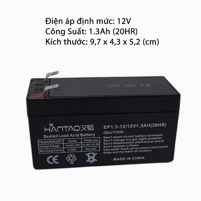 Bình Ắc Quy Siêu Nhỏ 12V - 1.3Ah 7hitech