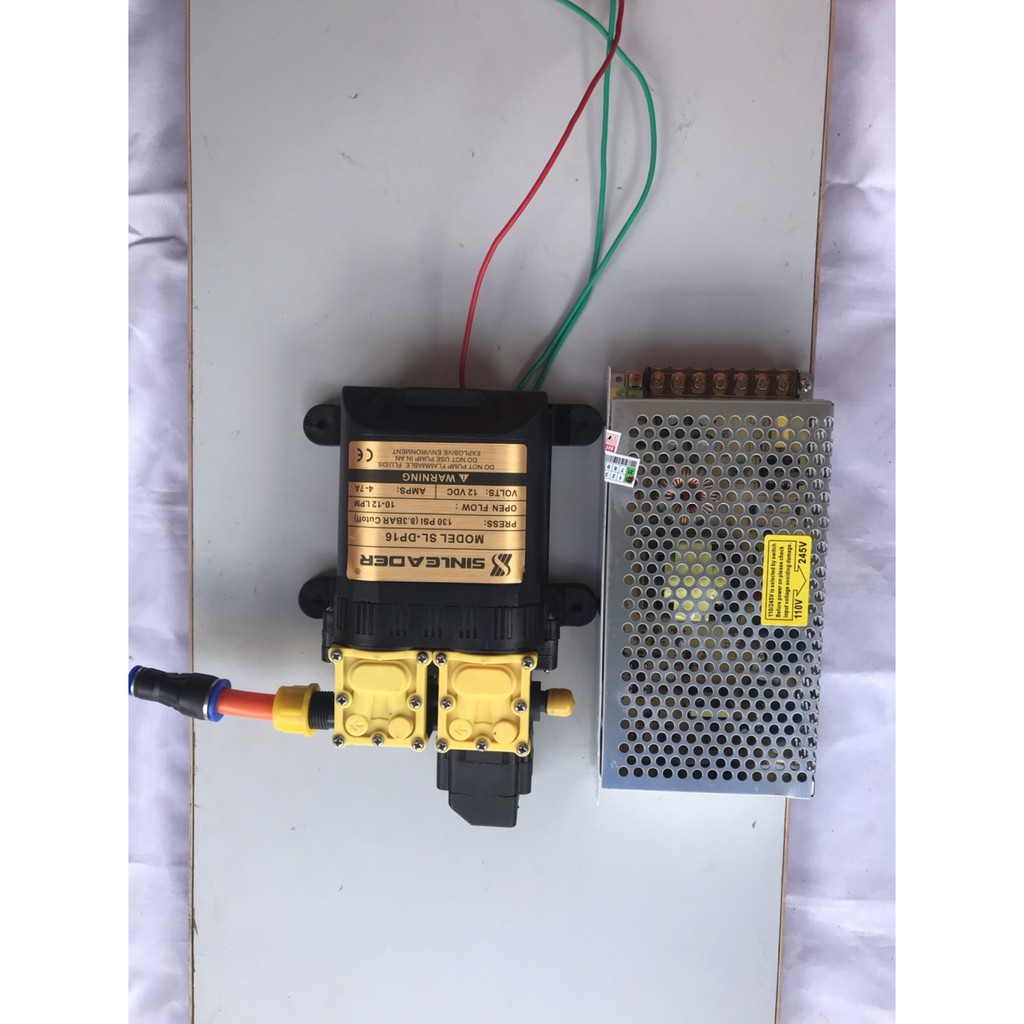 combo 1 bơm đôi kèm nguồn , chiếc áp , đầu 12 chia 2 nhánh 8