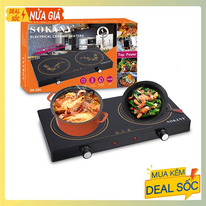 Bếp Hồng Ngoại, Bếp Điện Đôi Chính Hãng SOKANY Không kén nồi