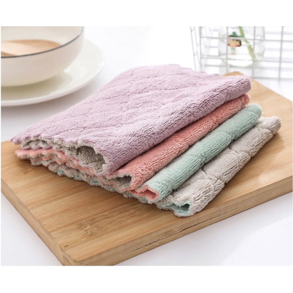 KHĂN LAU ĐA NĂNG - KHĂN LAU BẾP 2 MẶT 2 MẶT SIÊU THẤM, SIÊU MỀM MỊN - LAU TAY, LAU MẶT, LAU CHÙI VỆ SINH NHÀ BẾP