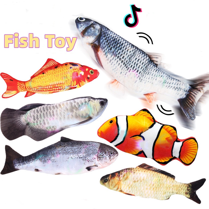 SABUY Đồ chơi điện mô phỏng con cá Đồ chơi sáng tạo USB có thể sạc lại cho mèo cưng Baby Kids Trẻ em