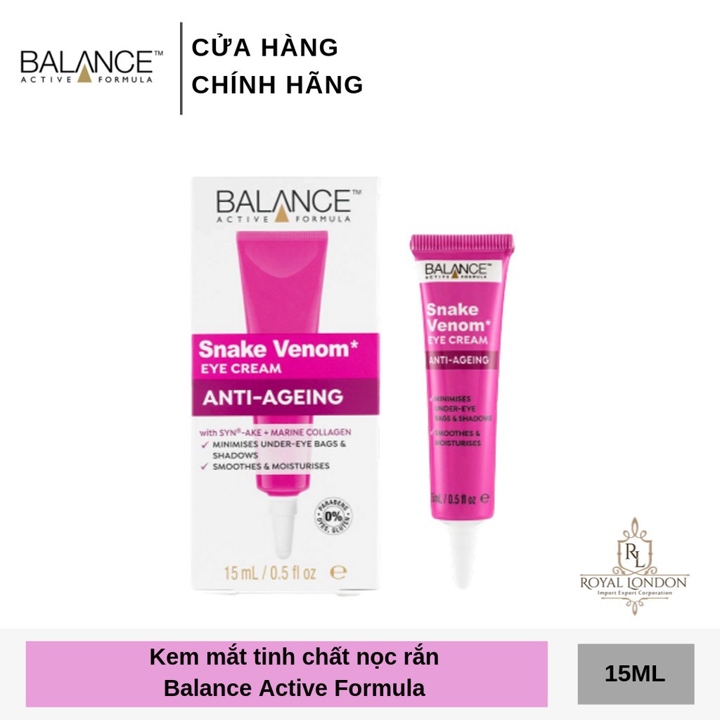 Kem mắt chống lão hóa nọc rắn Balance Active Formula Snake Venom 15ml - UK | BigBuy360 - bigbuy360.vn