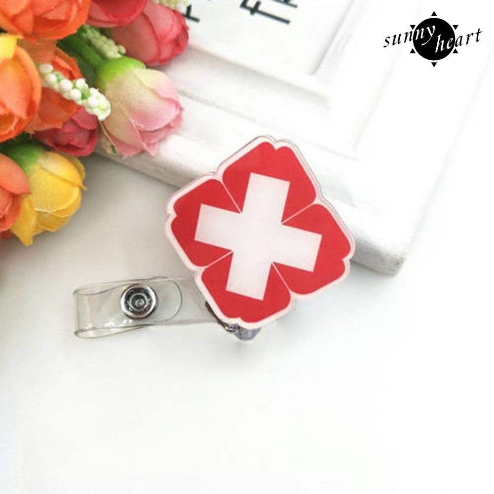 Kẹp Giữ Thẻ Tên ID Dạng Cuộn Gắn Huy Hiệu Họa Tiết Bác Sĩ Y Tá Hoạt Hình