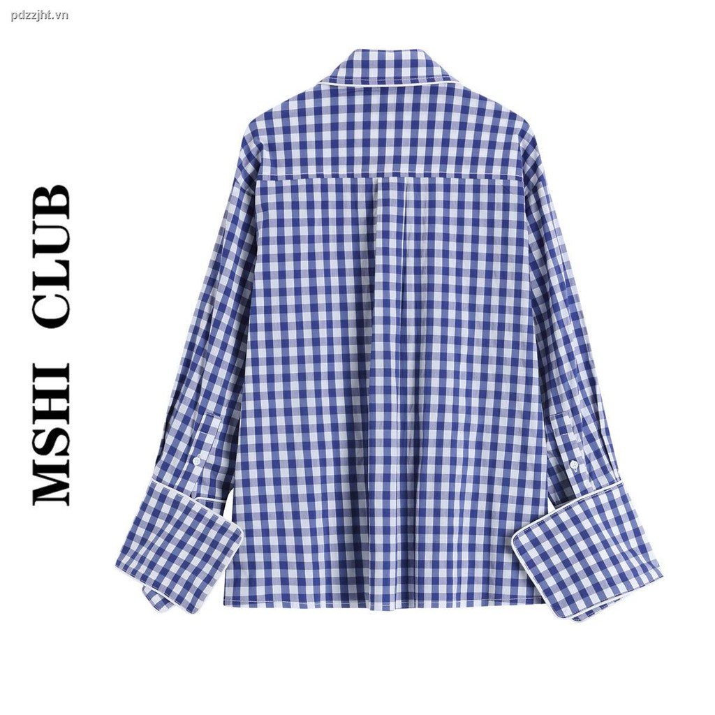 Áo Sơ Mi Ca Rô Dài Tay Cổ Điển Dành Cho Nữ (7 Ngày) 2021