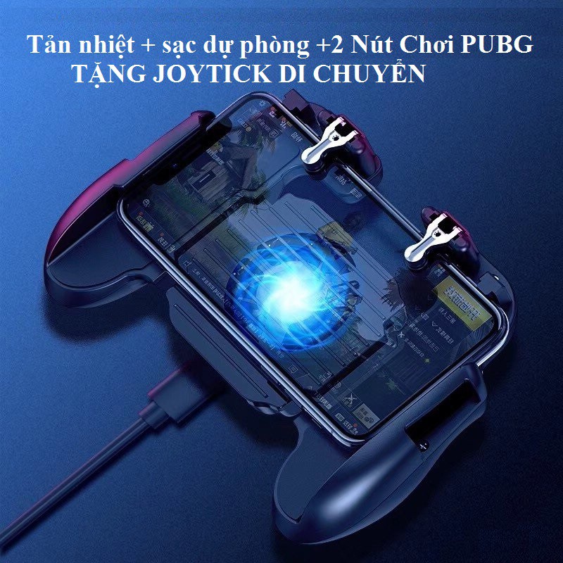 [XẢ HÀNG 3 NGÀY ] TAY CẦM CHƠI GAME - Quạt Tản Nhiệt + Sac Dự Phòng + 2 Nút Chơi PUBG - Tặng Joystick Di Chuyển 30k