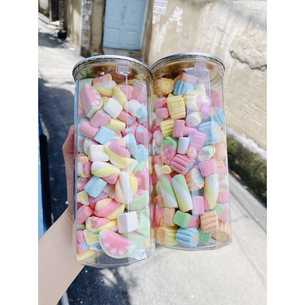 Kẹo Bông Marshmallow_Kẹo Bông Mềm Hũ 250gr