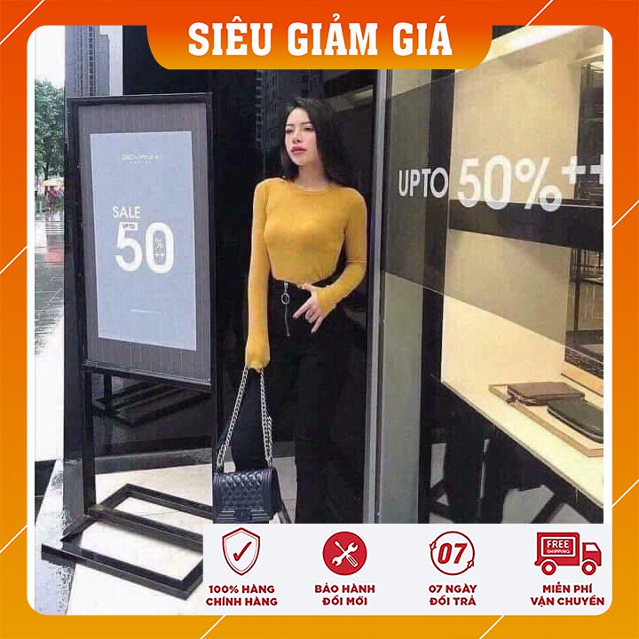 Thời Trang Nữ Áo Thun Body Dài Tay Korea - Form Tôn Dáng Màu Đen , Vàng , Be , Trắng SIÊU HOT