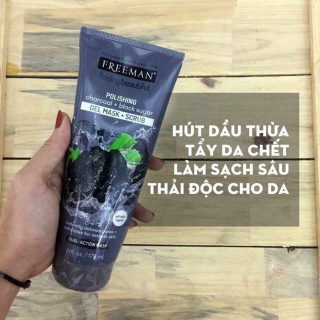 Mặt Nạ Freeman Than Hoạt Tính Và Đường Đen Chính Hãng 100%