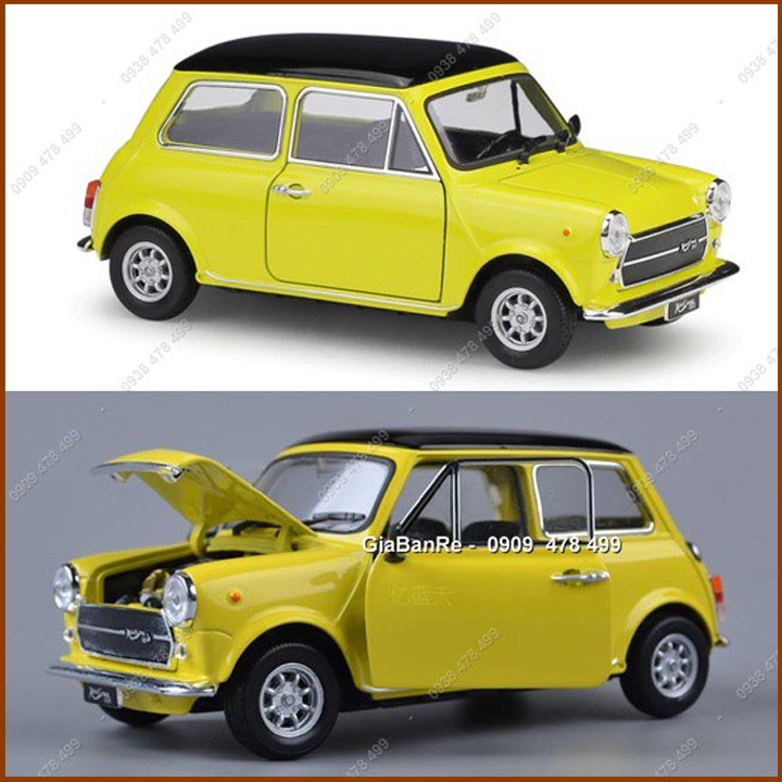 Xe Mô Hình Kim Loại Mini Cooper 1300 Classic - Tỉ Lệ 1:24 - Welly - Vàng - 8410.1