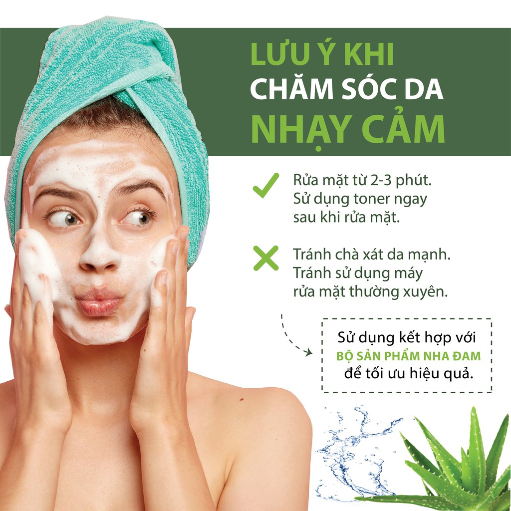 Sữa rửa mặt da khô nha đam tươi dưỡng ẩm, làm sạch dịu nhẹ MILAGANICS 135ml (chai)