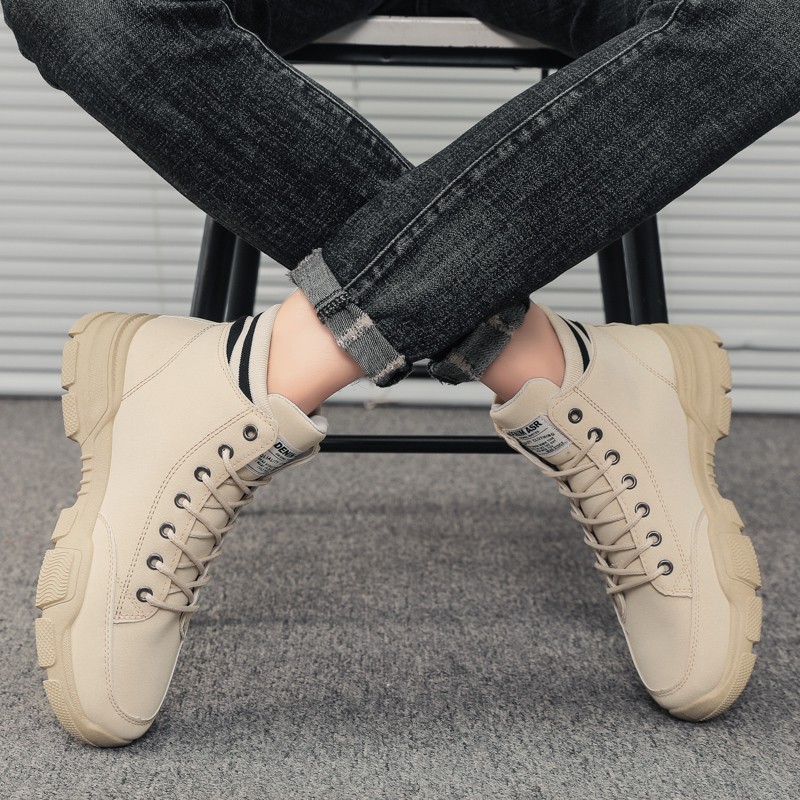 Giày cao cổ nam Denim da cao cấp kiểu dáng thời trang phong cách | BigBuy360 - bigbuy360.vn