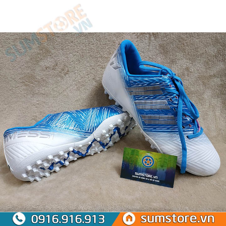 Giày Đá Banh Messi Nemeziz TB Pro Cực Chất - Xanh Bạc (Đã Khâu Mũi)