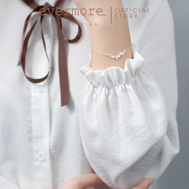 Vòng tay bạc EVERMORE, lắc tay bạc 925 lá ngân hạnh may mắn - thanh lịch, minimalism - L015