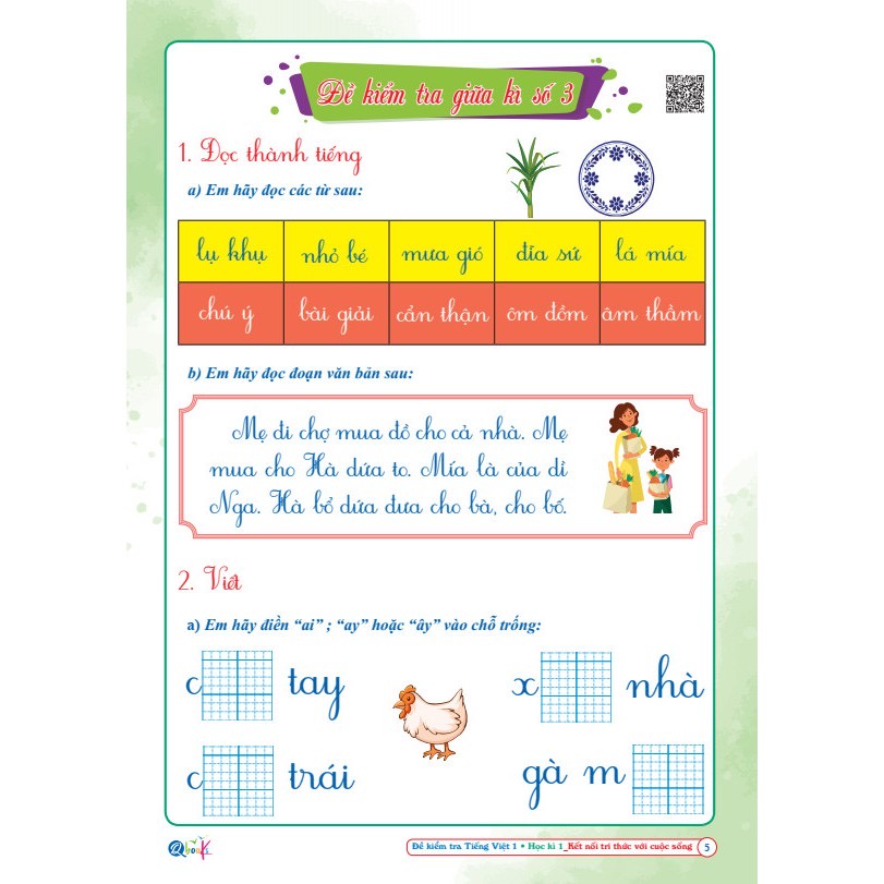 Sách - Đề Kiểm Tra Toán và Tiếng Việt Lớp 1 - Kết Nối - Học Kì 1