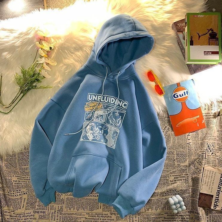 Áo khoác hoodie dáng rộng thiết kế trẻ trung cho các cặp đôi