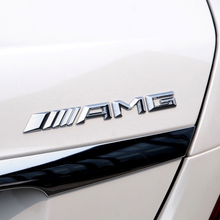 Decal logo 3D chữ nổi AMG dán xe đuôi ô tô