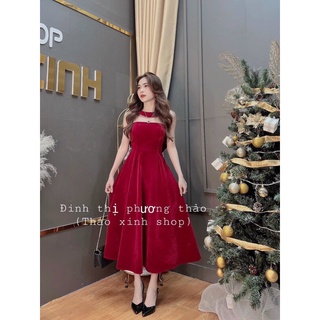 ĐẦM MIDI CỔ YẾM PHỐI NƠ LƯNG