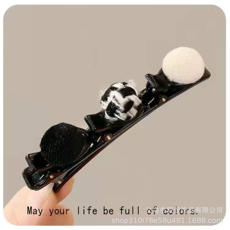 Cặp mái phồng 3 quả bông-bobu shop-Giao màu ngẫu nhiên