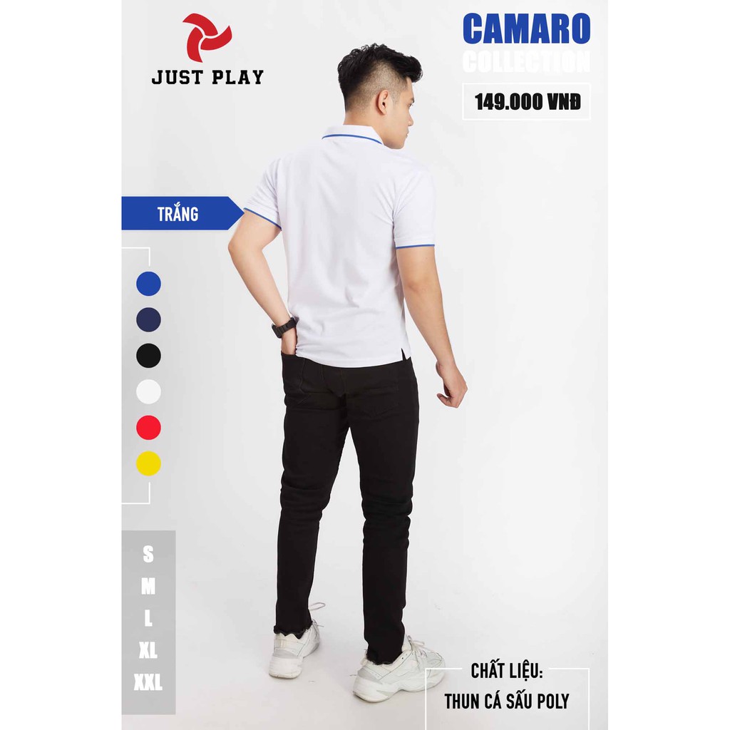 Áo Thun Polo Just Play Camaro Trắng - ViKi Sport