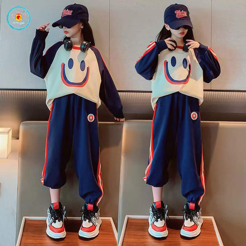 Bộ đồ thể thao IQ ANGEL gồm 2 món phong cách Hàn Quốc thời trang xuân thu cho bé gái