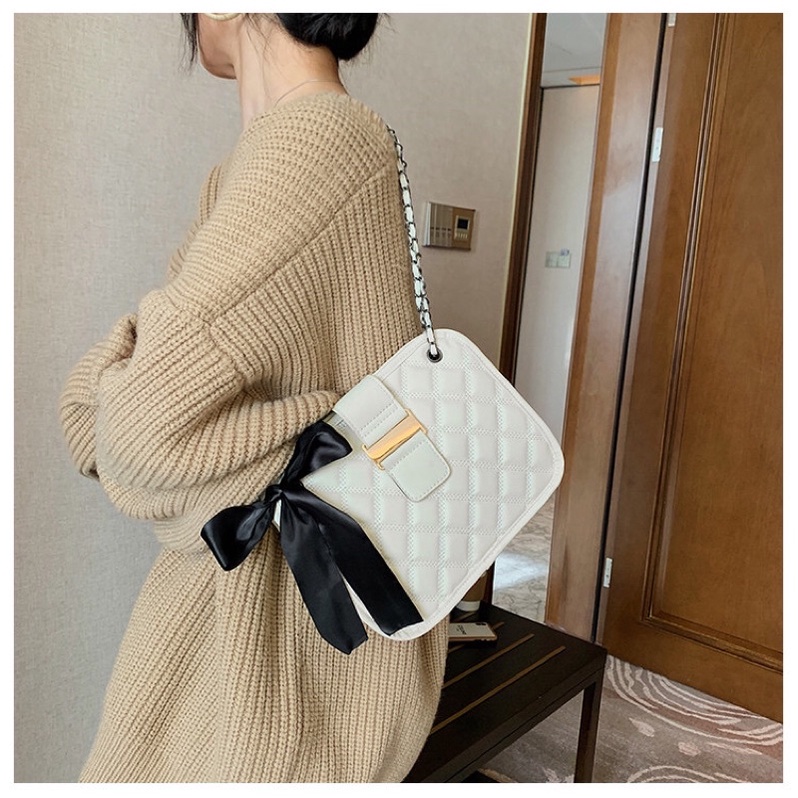 Túi Xách Nữ ♥️ZIU.BAGS♥️ Túi Nữ Da Mềm Kẹp Nách Trần Chỉ Ô Trám Kèm Nơ Big Size 6100