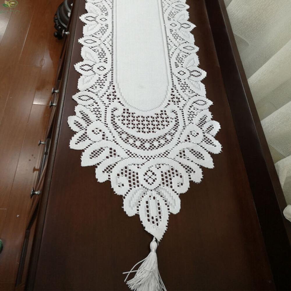 Table Runner Vintage Graduations Holiday Celebrations Reusable Floral Lace Table Runner Tasseled Wedding Party