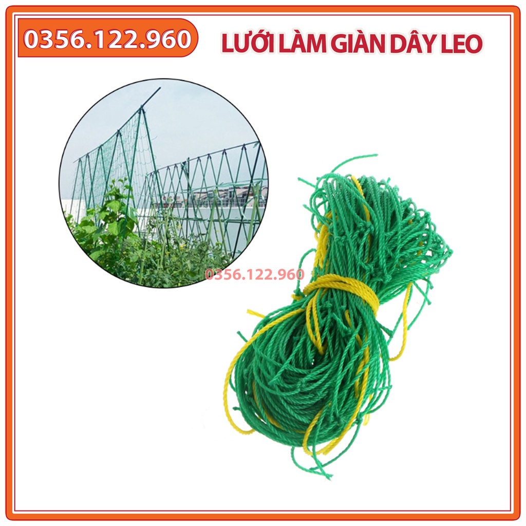 Lưới cước làm giàn leo bầu, bí, mướp, dưa - 1,8m x 1,8m