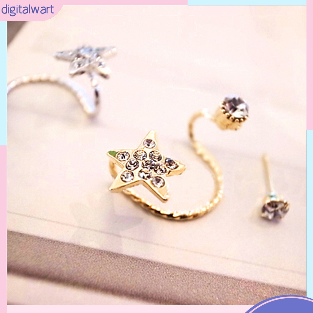 Khuyên vành tai đơn đính đá quý nhân tạo lấp lánh sang trọng dành cho nữ