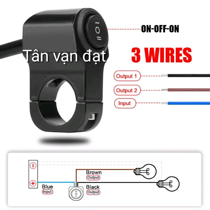 Công tắc Mở Tắt Mở màu Đen bằng Nhôm có dây to dài
