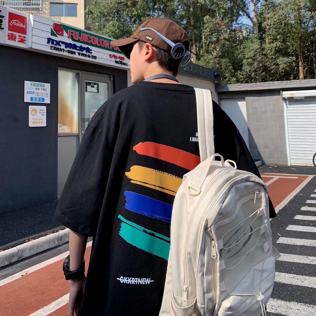 Áo Thun Ngắn Tay Form Rộng Phong Cách Năng Động Trẻ Trung Dành Cho Nam