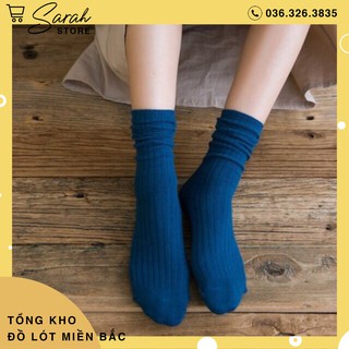 Set 3 Vớ Trơn Gân Cổ Cao (3 Đôi 3 Màu)