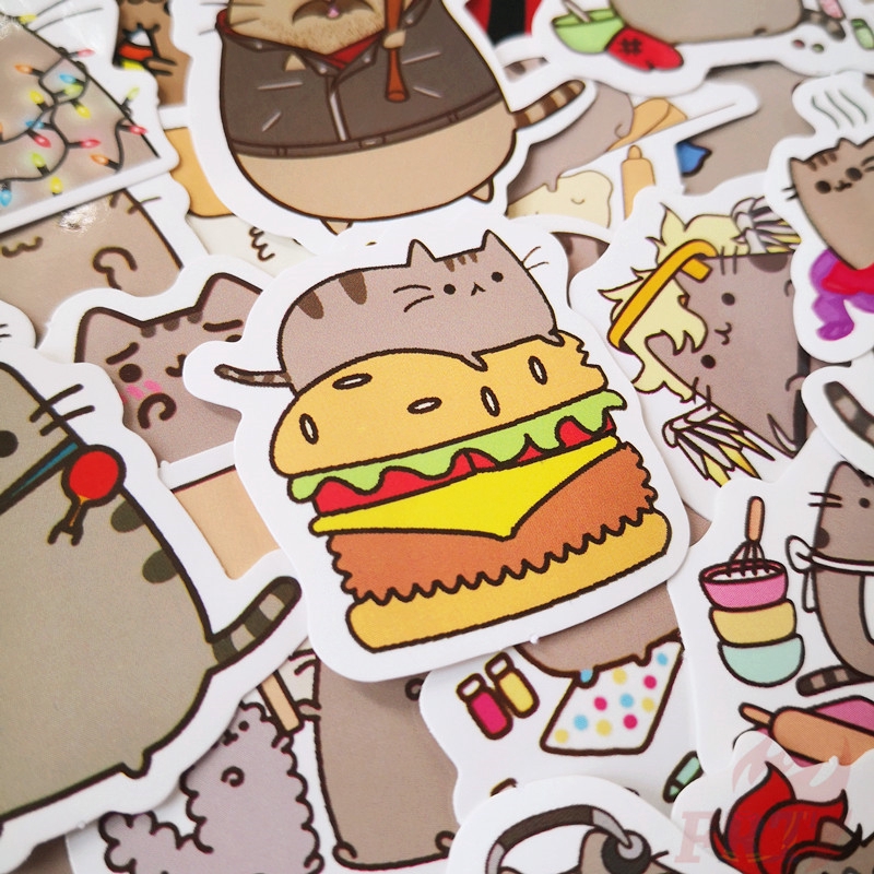 100Pcs/Set ❉ I Am Pusheen The Cat Series A Giấy và decal dán tường ❉Pusheen DIY Mixed Laptop Decals Doodle Stickers