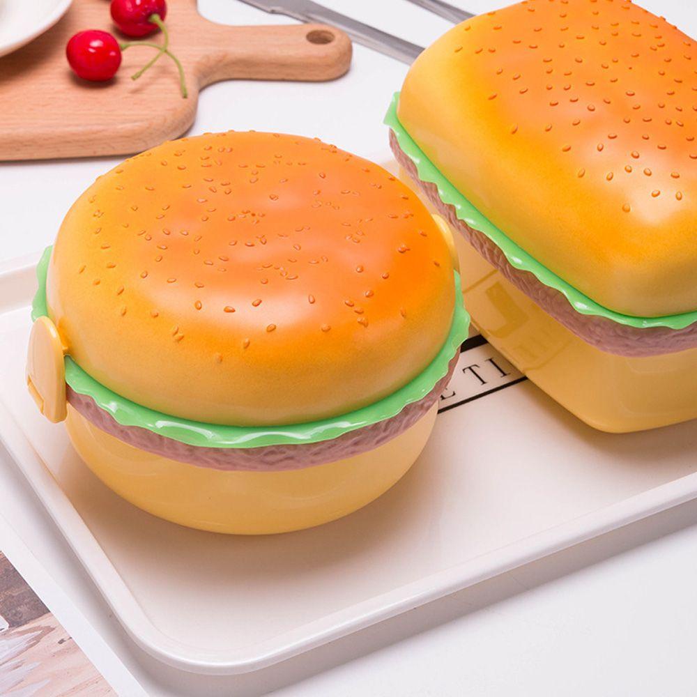 Hộp cơm Hai Tầng Hình Bánh Hamburger Dễ Thương Cho Bé