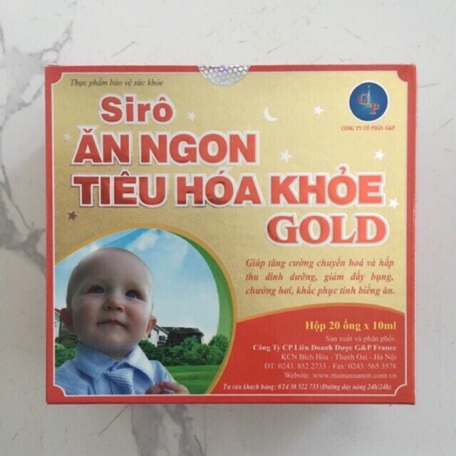 Siro ăn ngon tiêu hoá khoẻ Gold - Hộp 20 ống