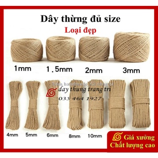 [Khuyến mãi] Dây thừng trang trí, dây đay, làm đồ cào móng mèo, làm handmade, size 1.5mm,2mm,3mm,4mm,5mm,6mm,8mm,10mm