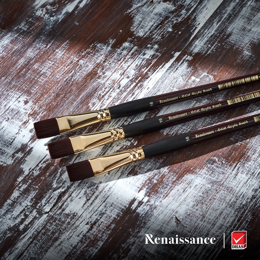 Cọ Vẽ Dẹt Renaissance Vẽ Màu Nước Acrylic Cao Cấp