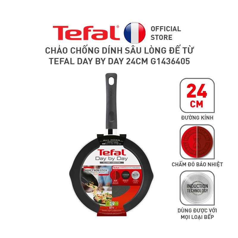 Chảo chống dính sâu lòng đế từ Tefal Day By Day 24cm G1436405