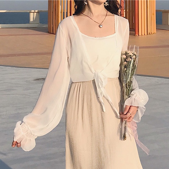 Áo Khoác Voan Mỏng Ngắn Chống Nắng Thời Trang Mùa Hè Cho Nữ