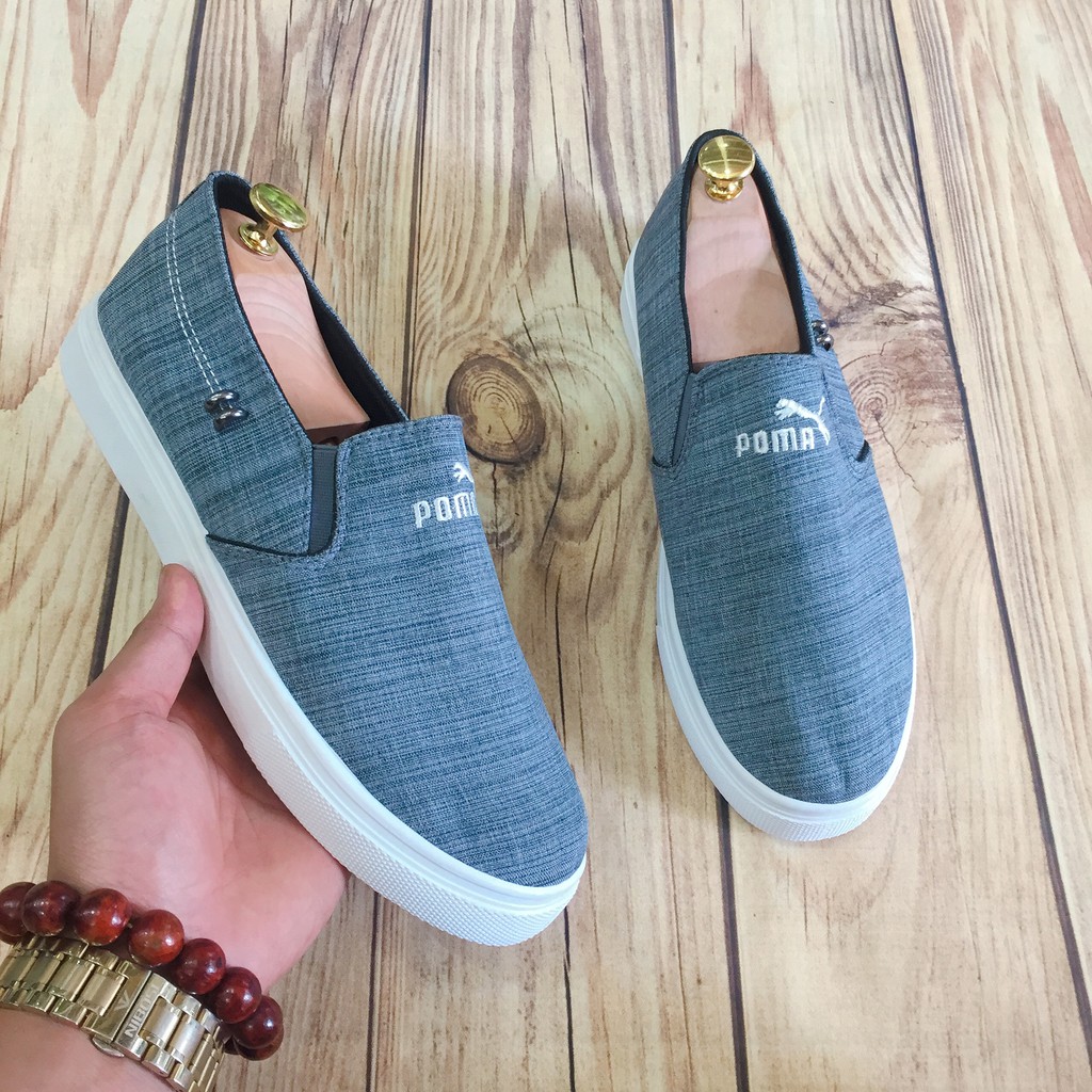 Giầy lười vải nam xám full pm( Chất Store )